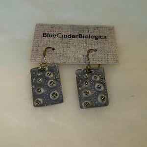 Gray and silver shell style earrings